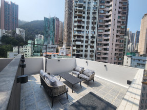 Roof, designer deco, open city view