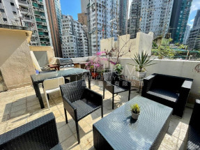 Roof, furnished, convenient location, walk up building