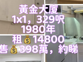 🚇1 分鐘深水埗站!黃金大廈電梯洋樓 329 呎一房一廳🔥