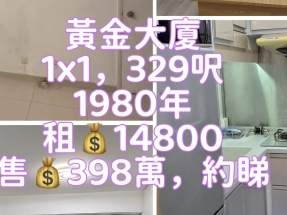 🚇1 分鐘深水埗站!黃金大廈電梯洋樓 329 呎一房一廳🔥